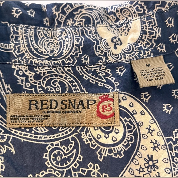 Red Snap Co. Long Sleeve Blue Paisley Button-Down - Picture 4 of 4